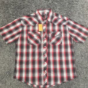Gioberti short sleeve 2XL plaid shirt NWT